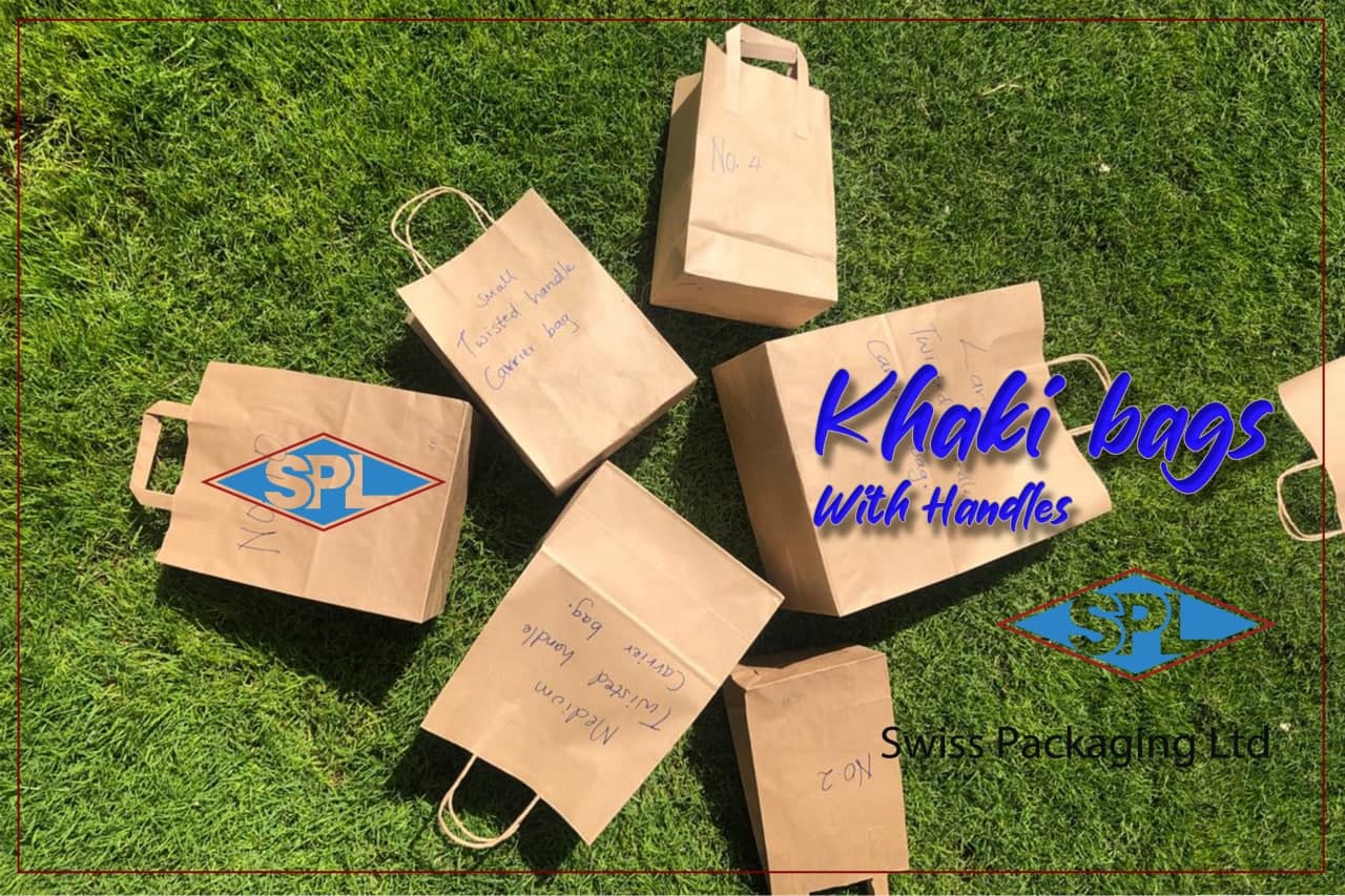 khaki bags with handles, Swiss Packaging Ltd