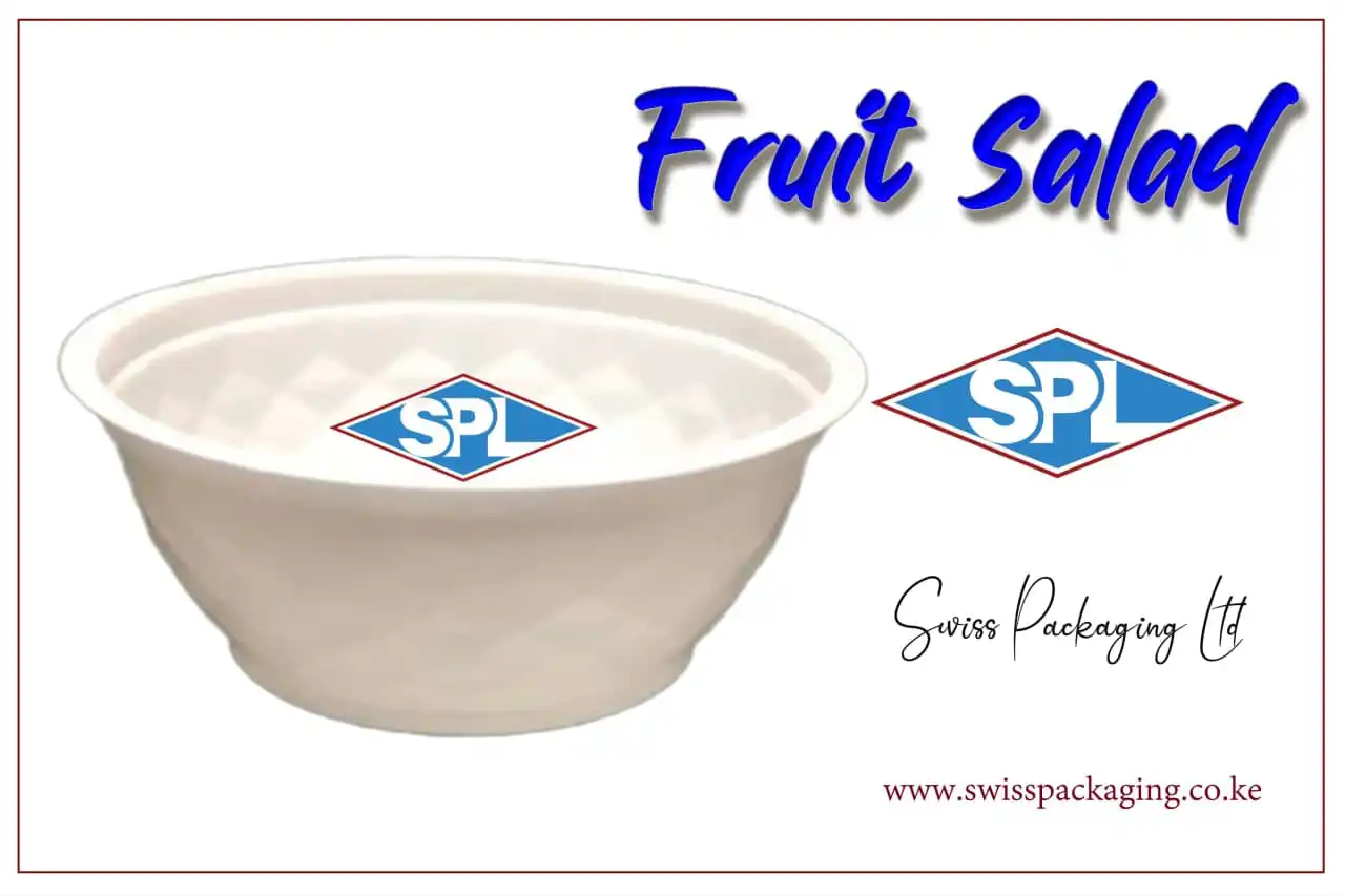 Fruit Salad Bowl, eco-friendly packaging, Swiss Packaging Ltd, food containers, fresh storage, disposable bowls, takeaway packaging.