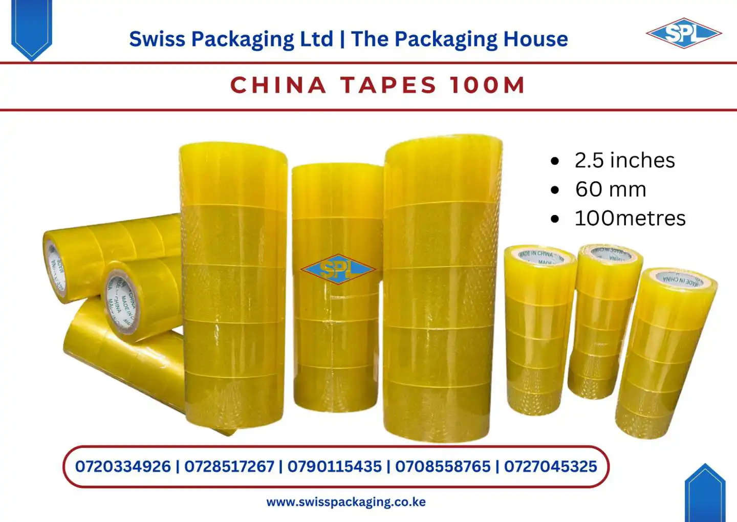 China tapes Kenya, packaging tapes Nairobi, wholesale packaging tapes, carton sealing tape Kenya, 100m packaging tape, strong adhesive tape Kenya, packaging solutions Kenya, Swiss Packaging tapes, bulk tapes Nairobi, industrial packaging tapes